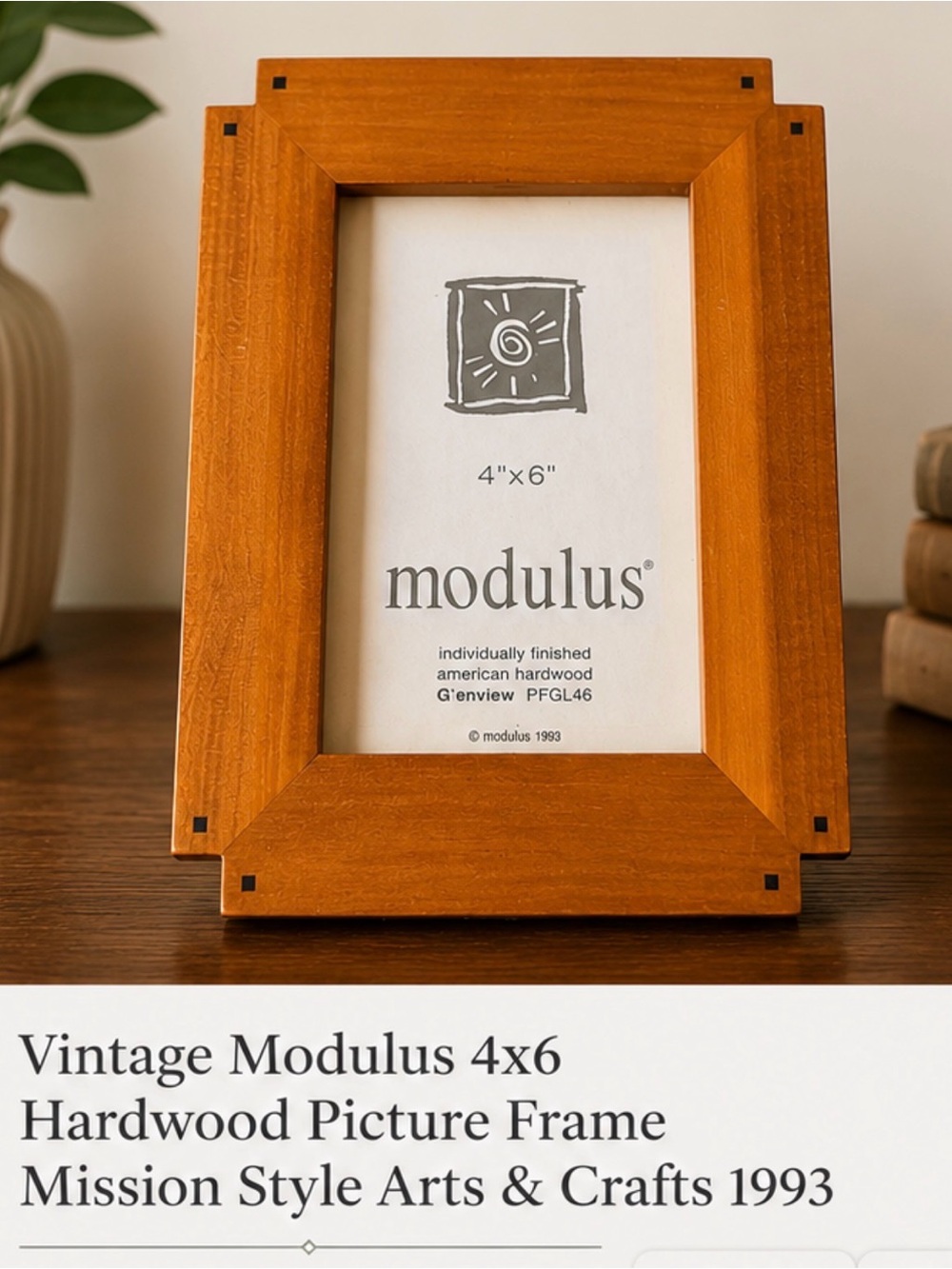 Vintage Modulus 4x6 Hardwood‎ Picture Frame Mission Style Arts & Crafts